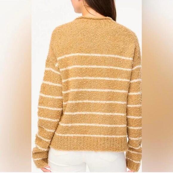 NWOT J.Crew Bouclé Striped Rollneck Sweater Wool/Alpaca Camel Neutral Women’s XS - Picture 11 of 12